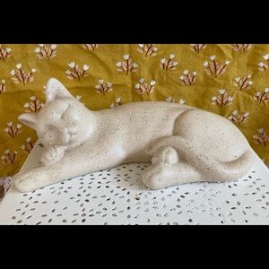 Vintage Ceramic Speckled Cat Statue